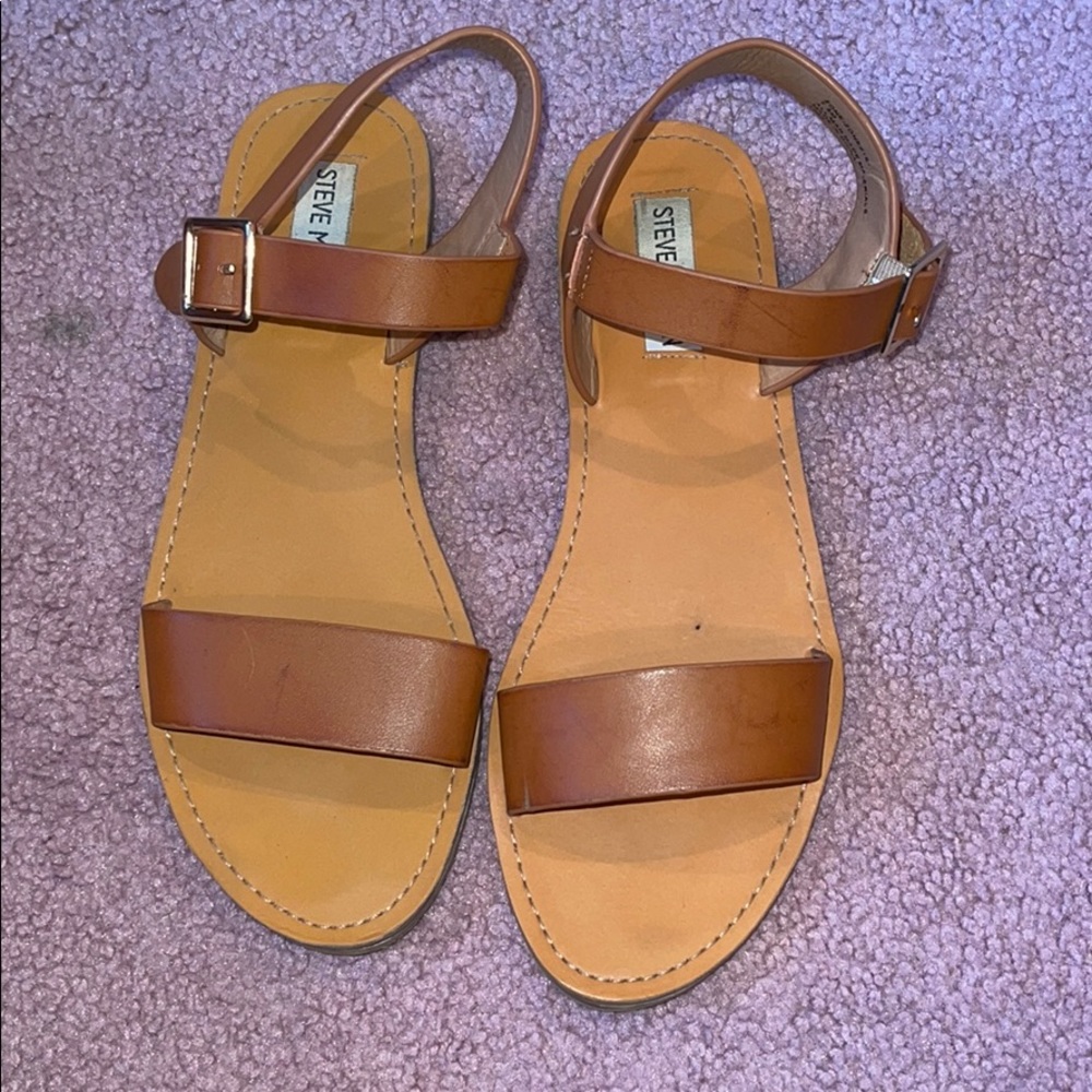 Steve Madden Donddi Tan Leather Sandal